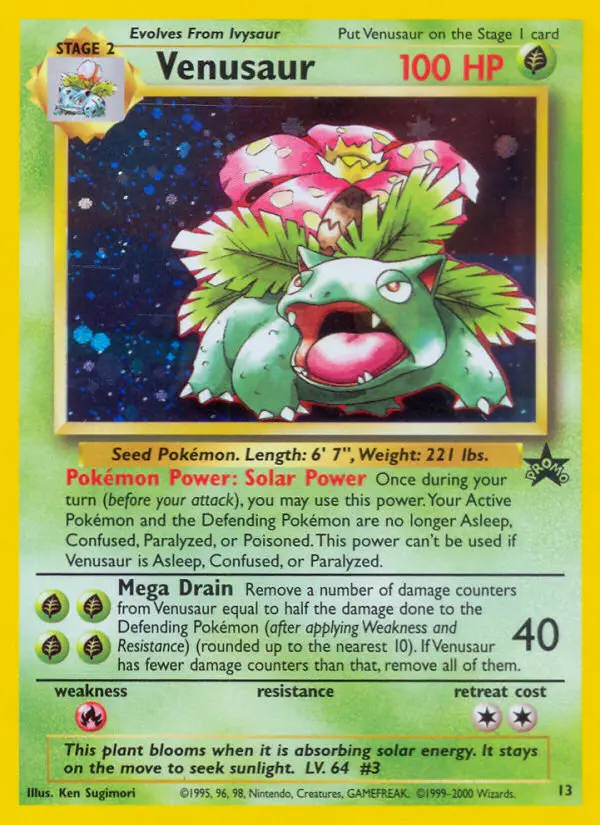 Venusaur Common Pokemon card #13 from Wizards Black Star Promos
