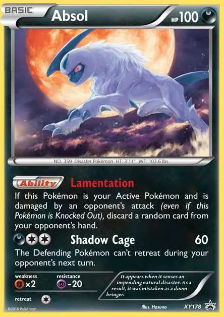 Absol Common Pokemon card #XY178 from XY Black Star Promos