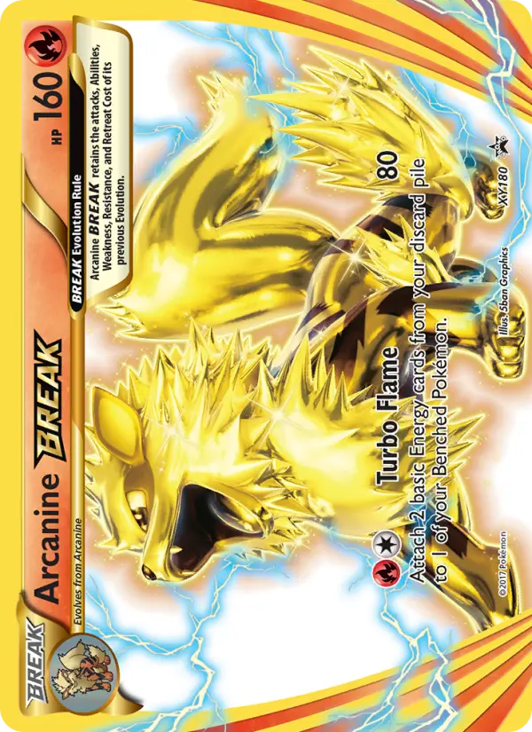 Arcanine BREAK Common Pokemon card #XY180 from XY Black Star Promos