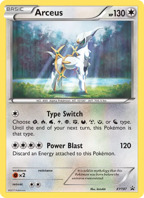 Arceus Common Pokemon card #XY197 from XY Black Star Promos