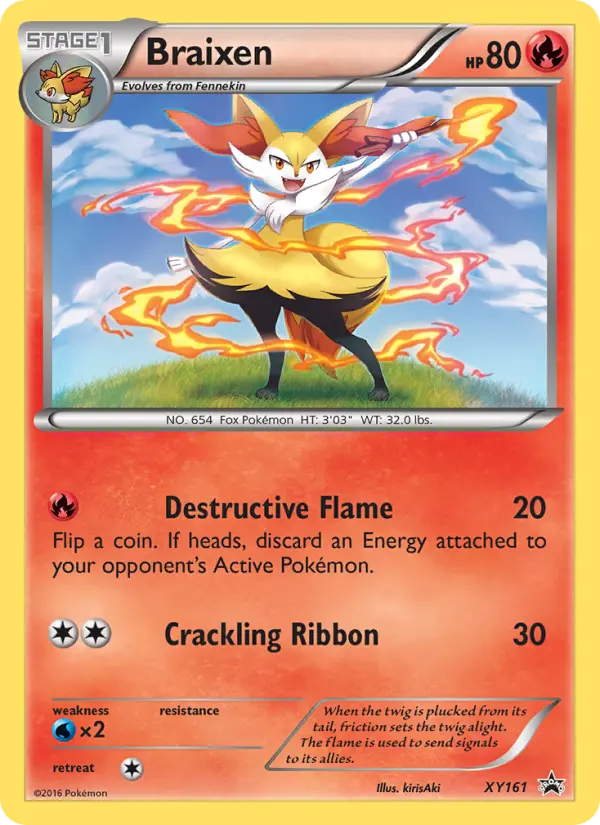 Braixen Uncommon Pokemon card #XY161 from XY Black Star Promos