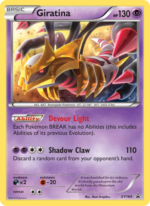 Giratina Rare Pokemon card #XY184 from XY Black Star Promos