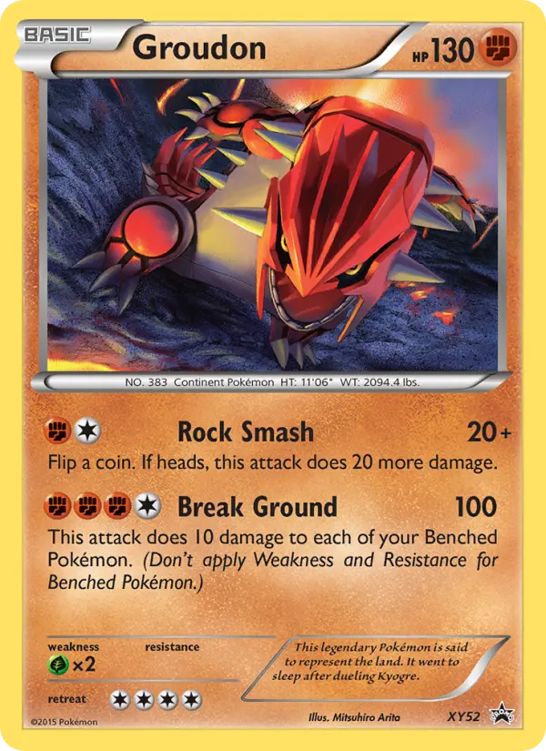 Groudon None Pokemon card #XY52 from XY Black Star Promos