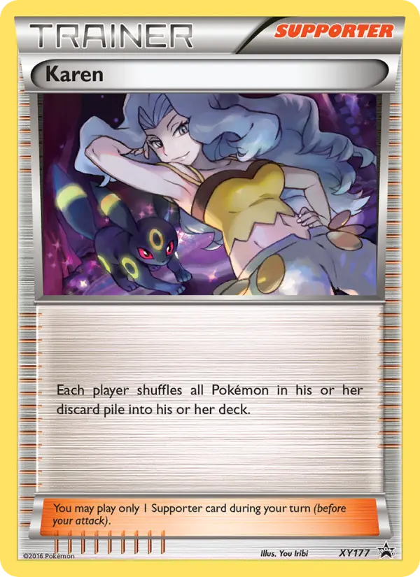 Karen Common Pokemon card #XY177 from XY Black Star Promos