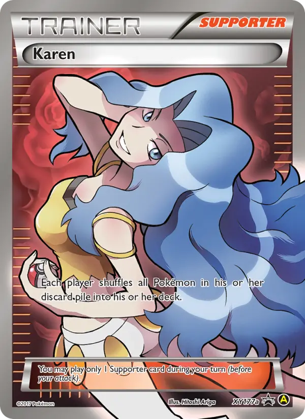 Karen Common Pokemon card #XY177a from XY Black Star Promos