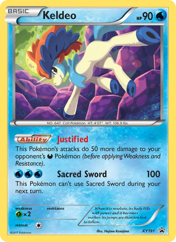 Keldeo Common Pokemon card #XY191 from XY Black Star Promos