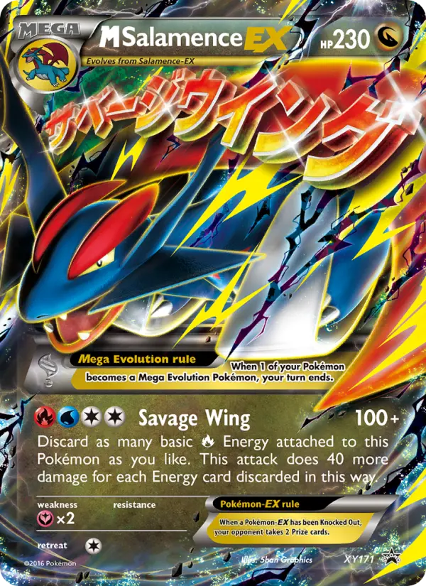 M Salamence-EX Common Pokemon card #XY171 from XY Black Star Promos