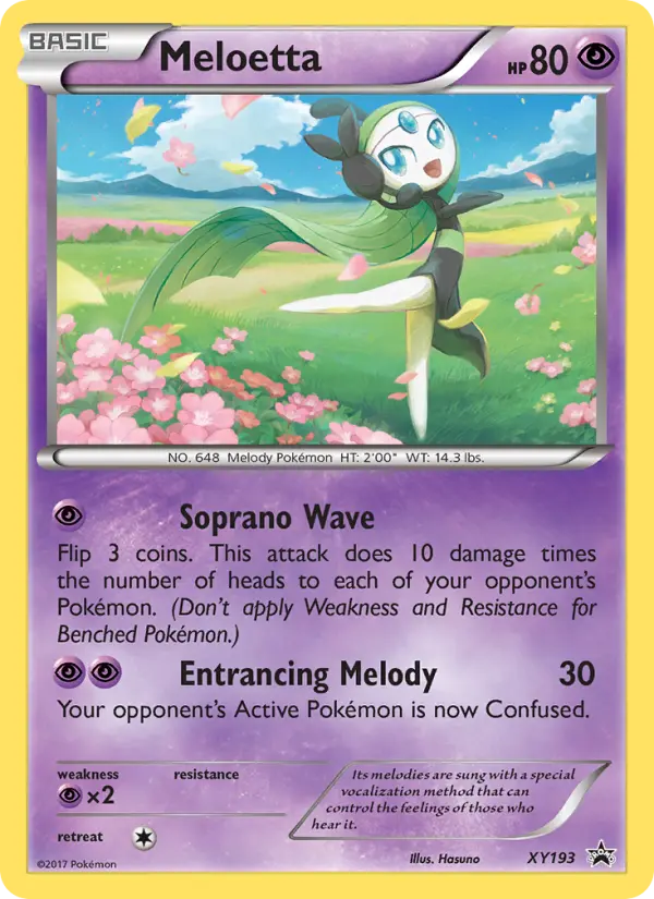 Meloetta Common Pokemon card #XY193 from XY Black Star Promos