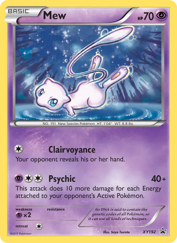 Mew Common Pokemon card #XY192 from XY Black Star Promos
