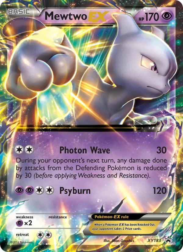 Mewtwo-EX Rare Pokemon card #XY183 from XY Black Star Promos