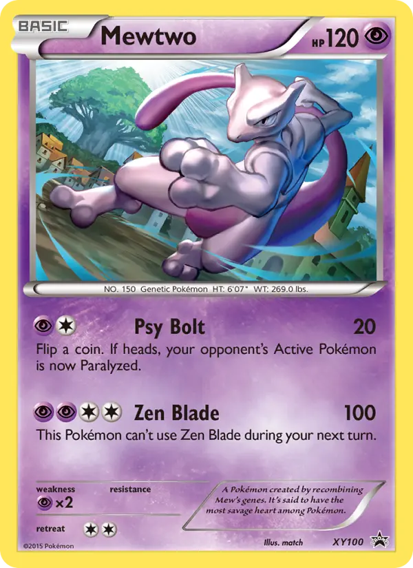 Mewtwo None Pokemon card #XY100 from XY Black Star Promos