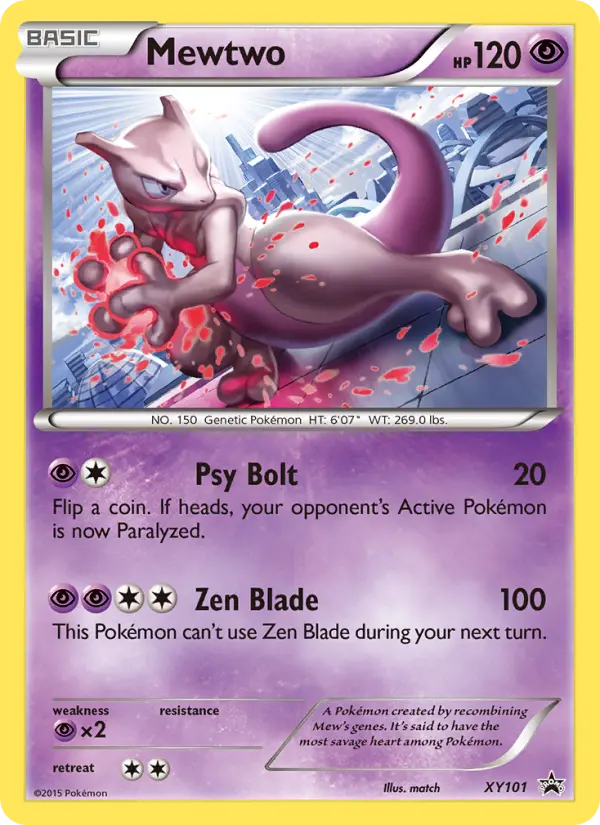 Mewtwo None Pokemon card #XY101 from XY Black Star Promos