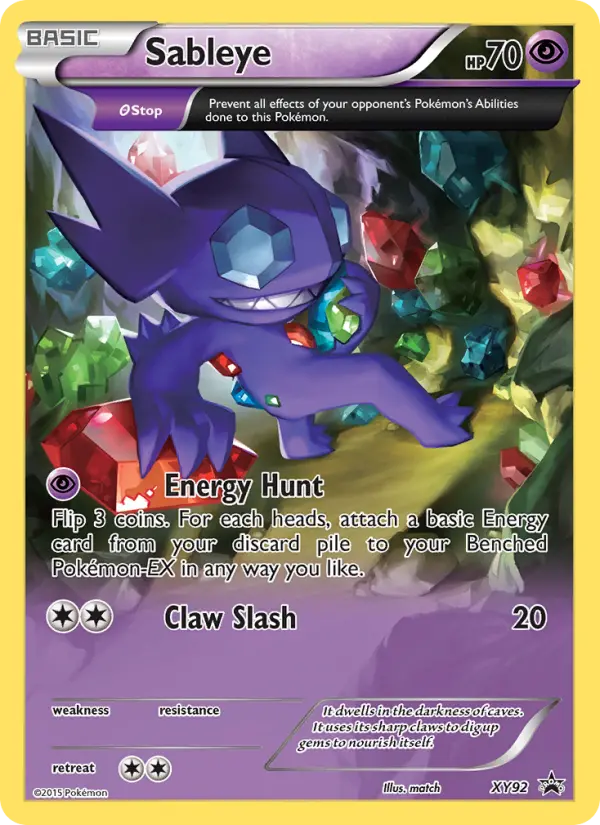 Sableye None Pokemon card #XY92 from XY Black Star Promos