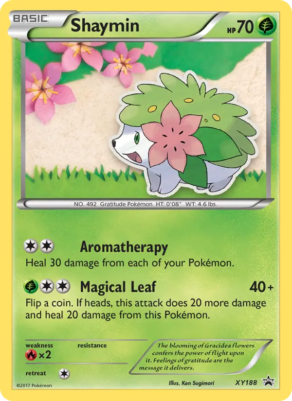 Shaymin Common Pokemon card #XY188 from XY Black Star Promos