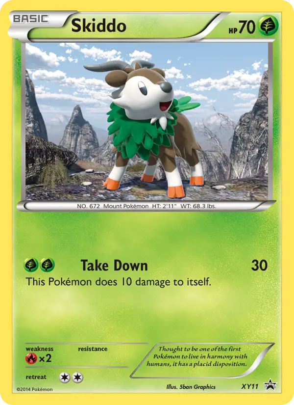 Skiddo None Pokemon card #XY11 from XY Black Star Promos