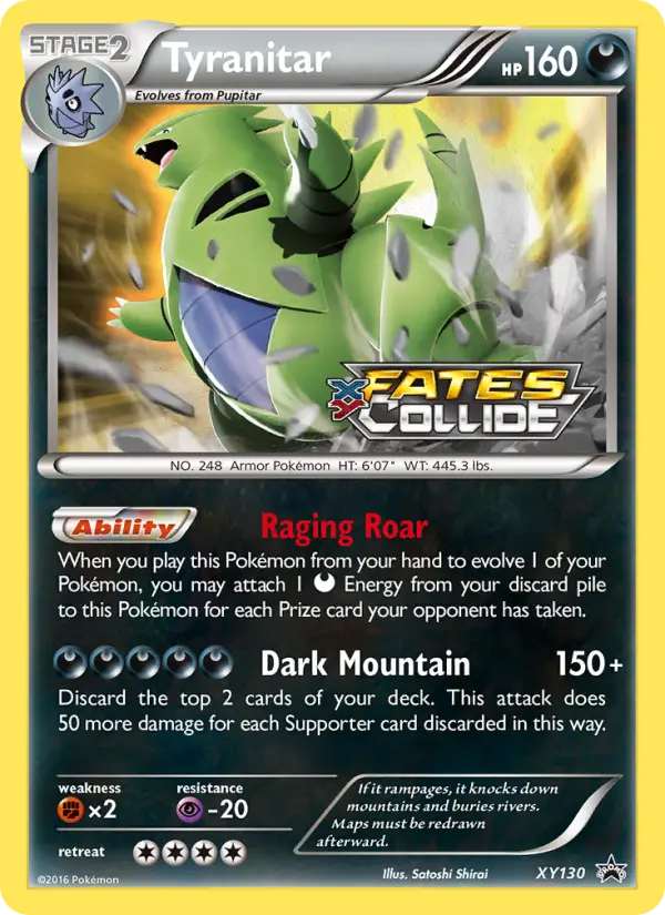 Tyranitar None Pokemon card #XY130 from XY Black Star Promos