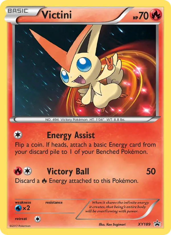 Victini Common Pokemon card #XY189 from XY Black Star Promos
