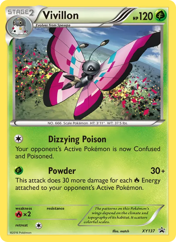 Vivillon None Pokemon card #XY137 from XY Black Star Promos