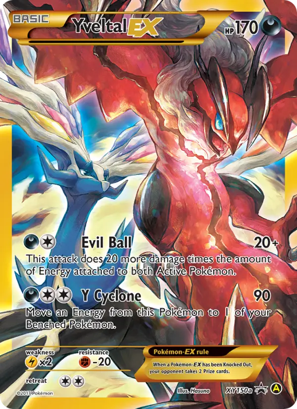 Yveltal-EX Rare Pokemon card #XY150a from XY Black Star Promos