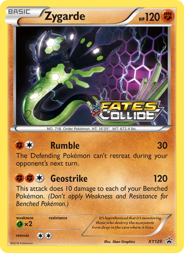 Zygarde None Pokemon card #XY129 from XY Black Star Promos