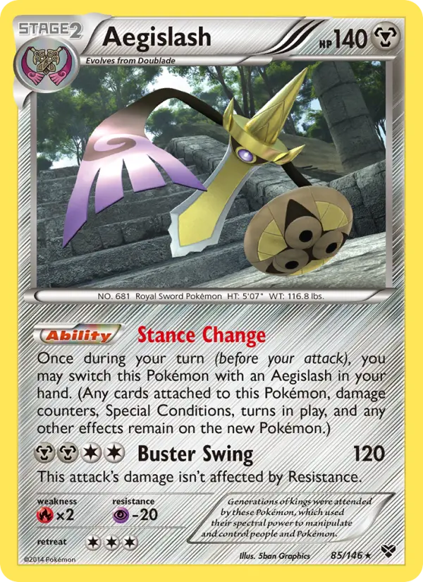 Aegislash Rare Pokemon card #85 from XY