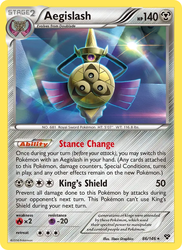 Aegislash Rare Pokemon card #86 from XY
