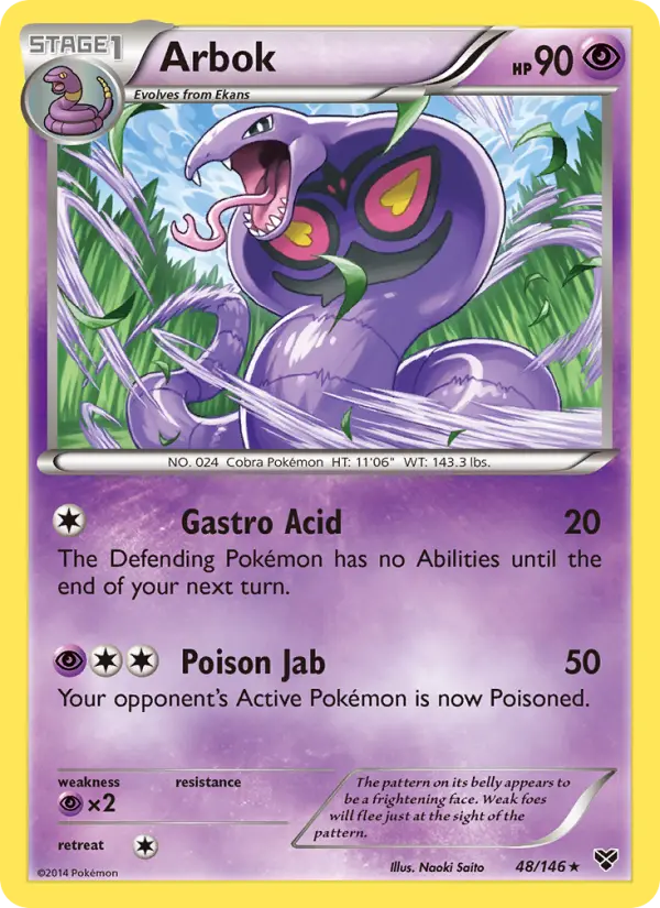 Arbok Rare Pokemon card #48 from XY
