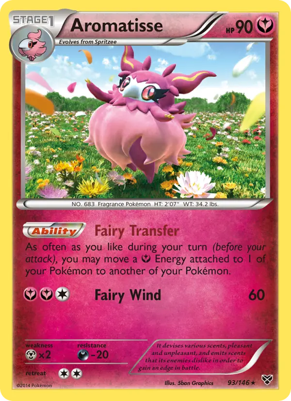 Aromatisse Rare Pokemon card #93 from XY
