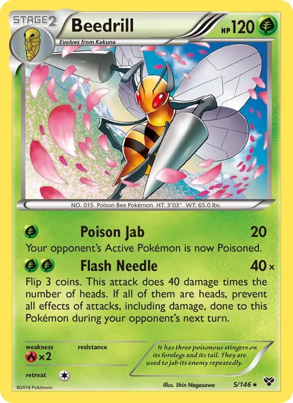 Beedrill Rare Pokemon card #5 from XY