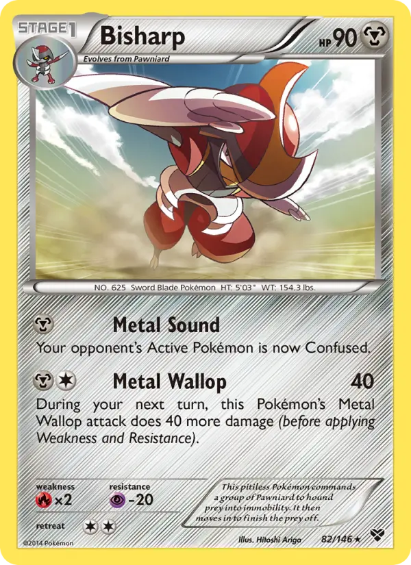 Bisharp Rare Pokemon card #82 from XY