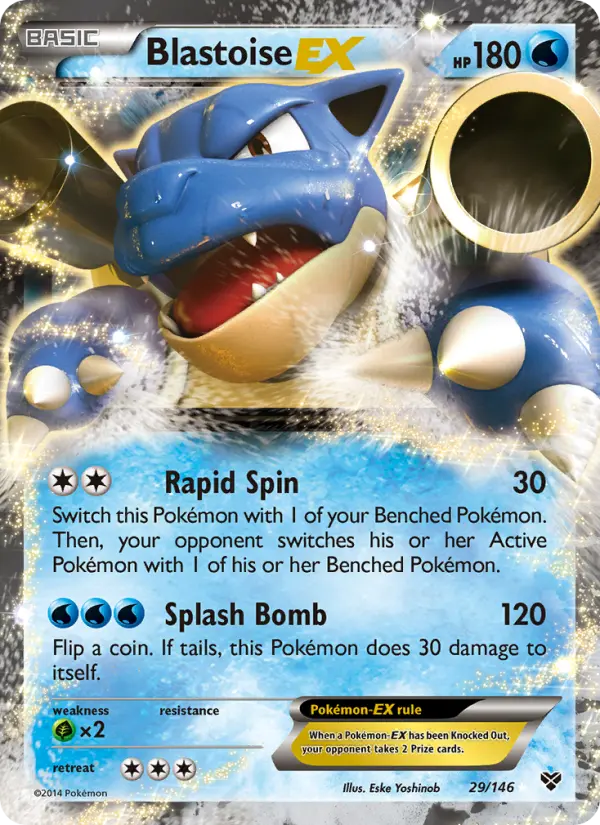 Blastoise EX Ultra Rare Pokemon card #29 from XY