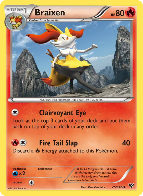 Braixen Uncommon Pokemon card #25 from XY