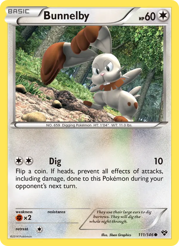 Bunnelby Common Pokemon card #111 from XY
