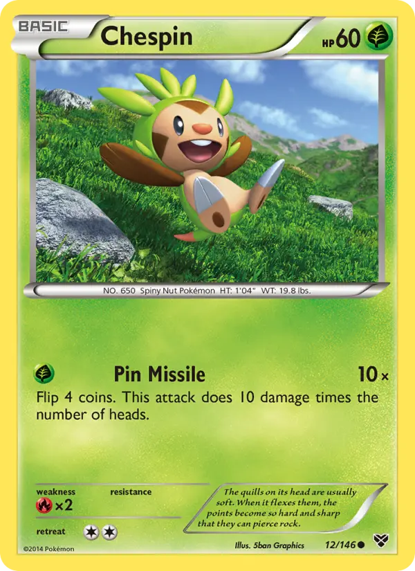 Chespin Common Pokemon card #12 from XY