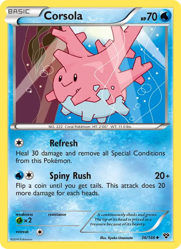 Corsola Uncommon Pokemon card #36 from XY