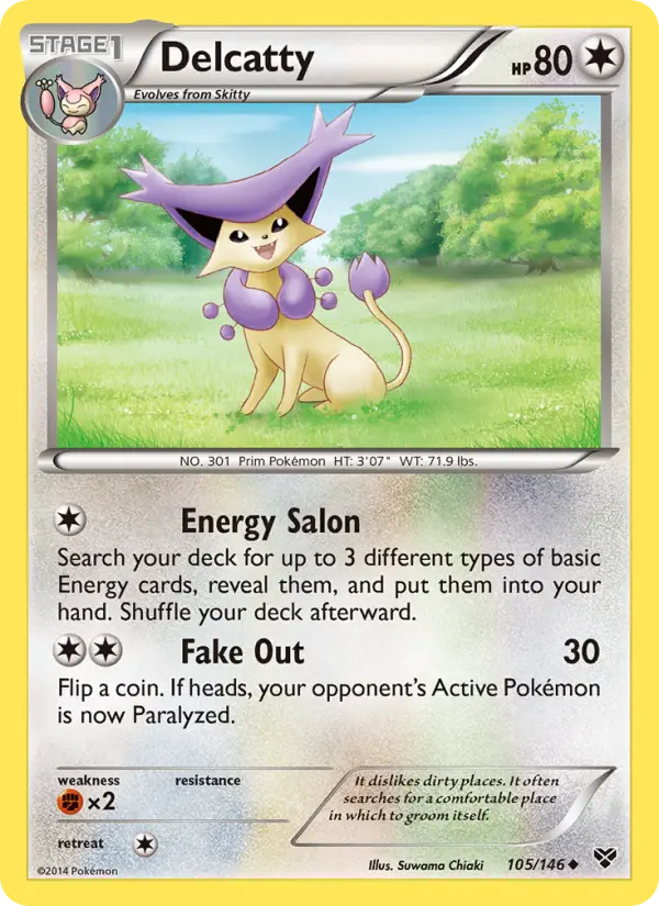 Delcatty Uncommon Pokemon card #105 from XY
