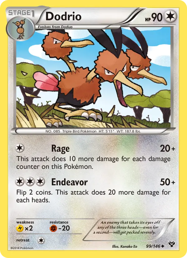 Dodrio Uncommon Pokemon card #99 from XY