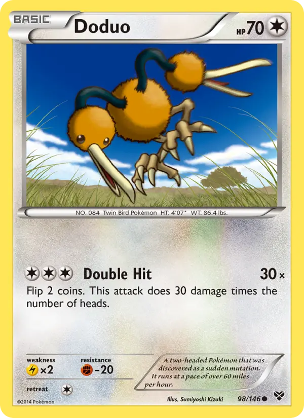 Doduo Common Pokemon card #98 from XY