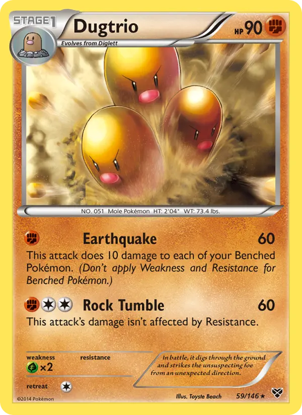 Dugtrio Rare Pokemon card #59 from XY