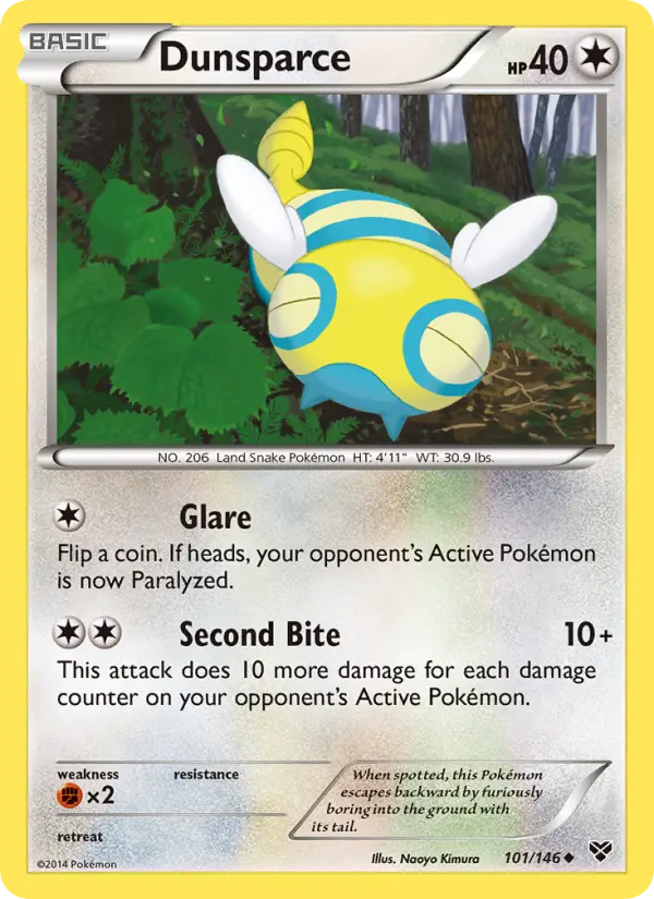 Dunsparce Uncommon Pokemon card #101 from XY