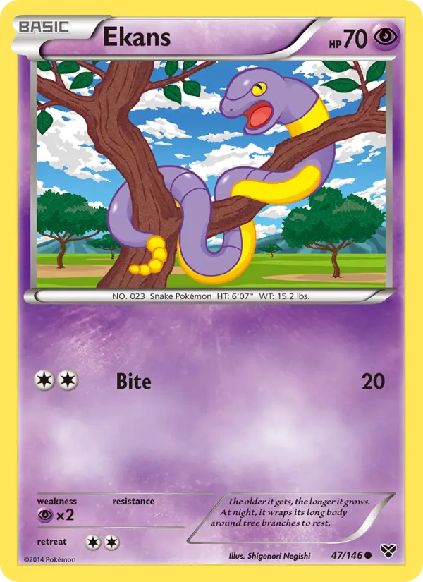Ekans Common Pokemon card #47 from XY