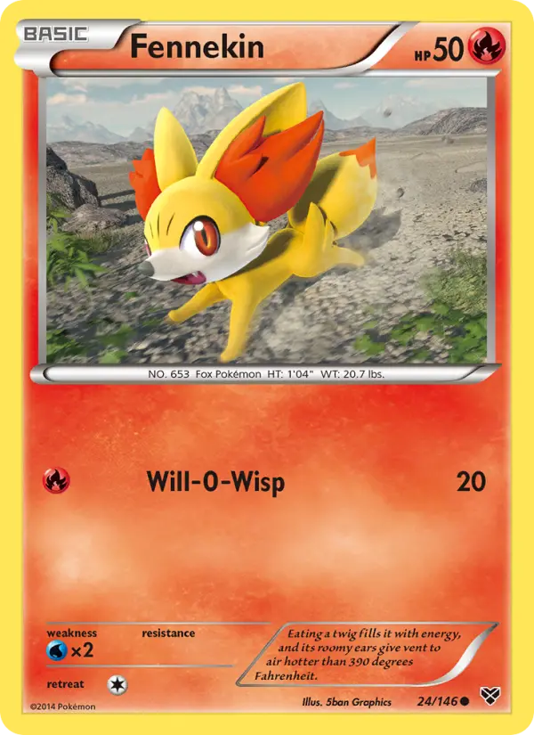 Fennekin Common Pokemon card #24 from XY