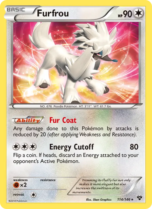 Furfrou Rare Pokemon card #114 from XY