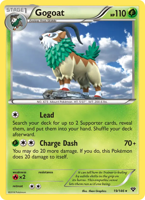 Gogoat Rare Pokemon card #19 from XY