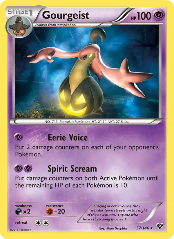 Gourgeist Rare Pokemon card #57 from XY