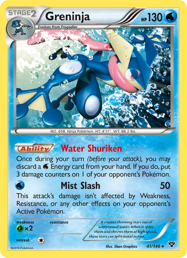 Greninja Rare Pokemon card #41 from XY