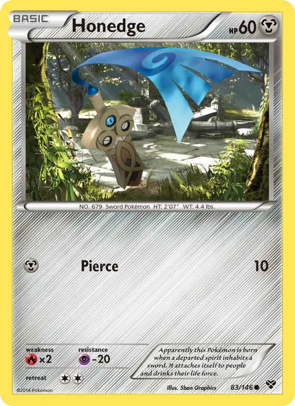 Honedge Common Pokemon card #83 from XY