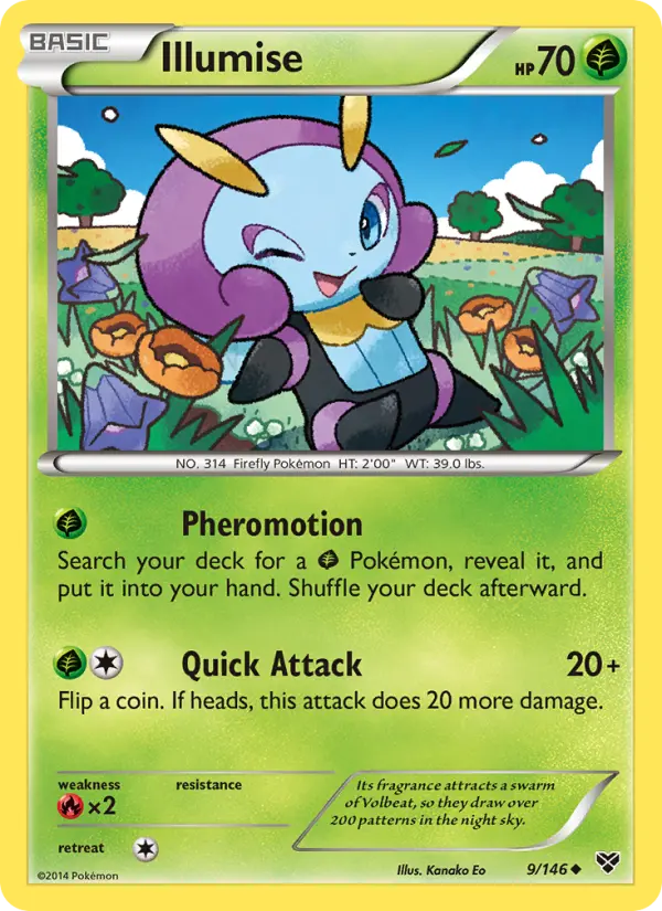 Illumise Uncommon Pokemon card #9 from XY