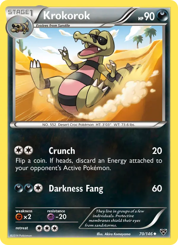 Krokorok Uncommon Pokemon card #70 from XY