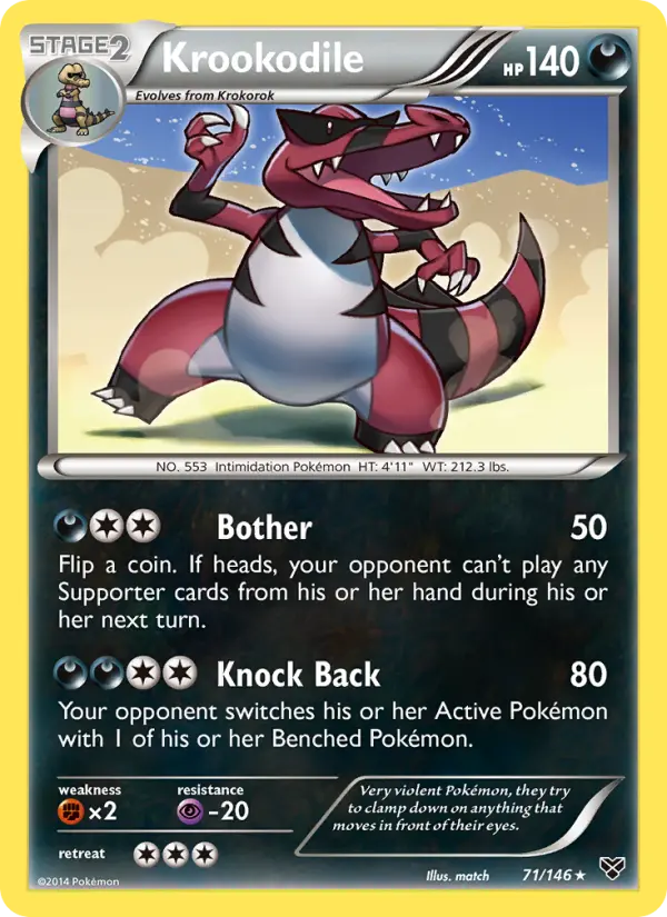 Krookodile Rare Pokemon card #71 from XY